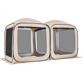 Screen House Tent, 12 x 6 ft, 2 in 1 Pop Up Screen Tent, Portable Screened in Canopy with Carry Bag, Netting Sides, Ground Stakes, for Garden, Pa