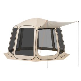 Screen House Tent, 12 x 11 ft, 10-12 Person Pop Up Screen Tent with Extended Awning, Portable Screened in Canopy with Carry Bag, Netting Sides